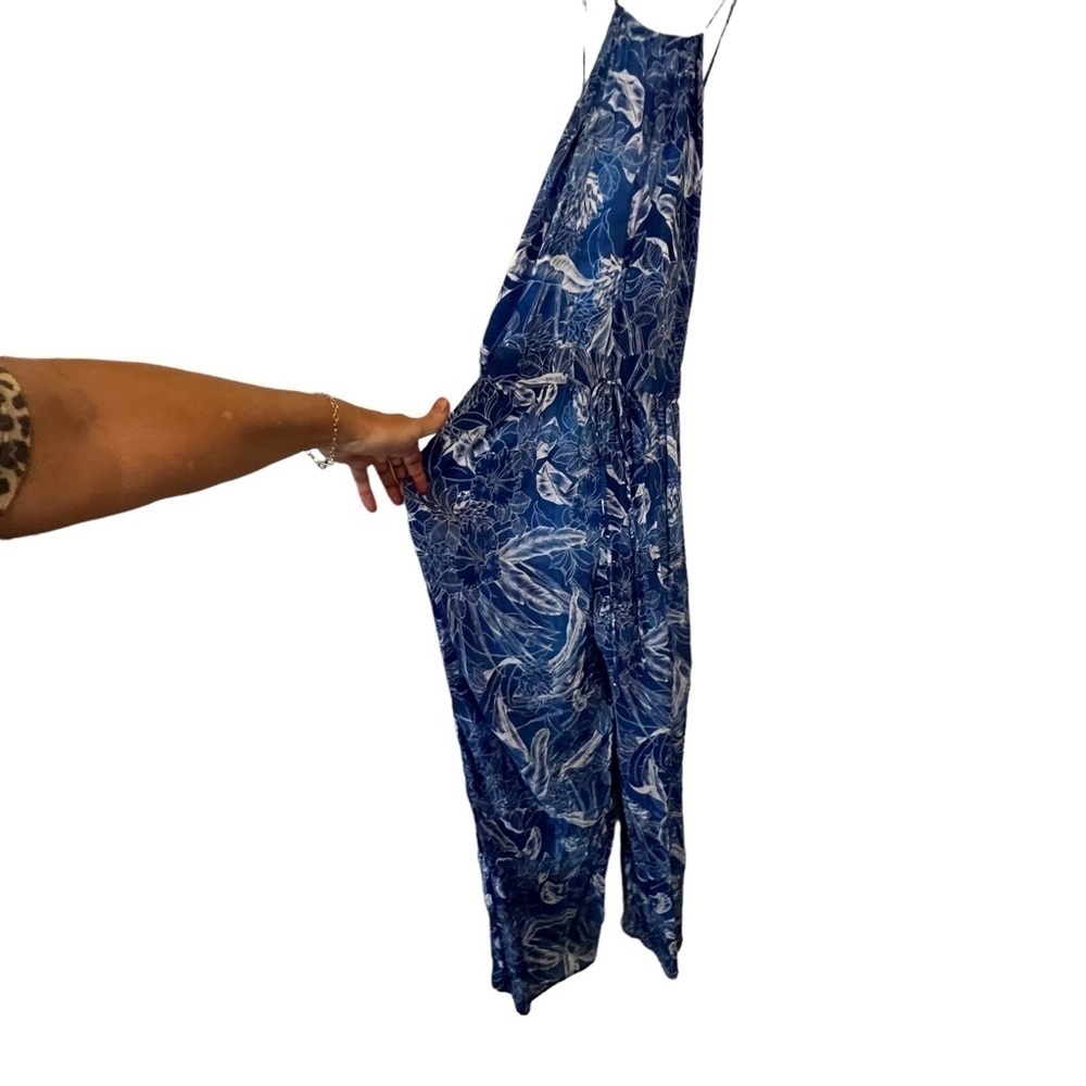 NWT Maaji Floral Print Cover Up Jumpsuit Blue M Beacheear Swim Coastal Printed - Picture 7 of 16